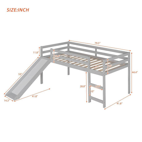 Solid Wood Twin Loft Bed With Ladder and Guardrails - Sleep Galleria