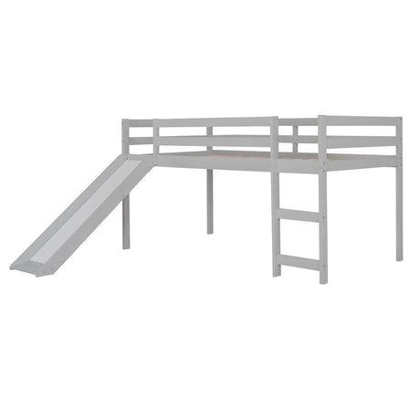 Solid Wood Twin Loft Bed With Ladder and Guardrails - Sleep Galleria