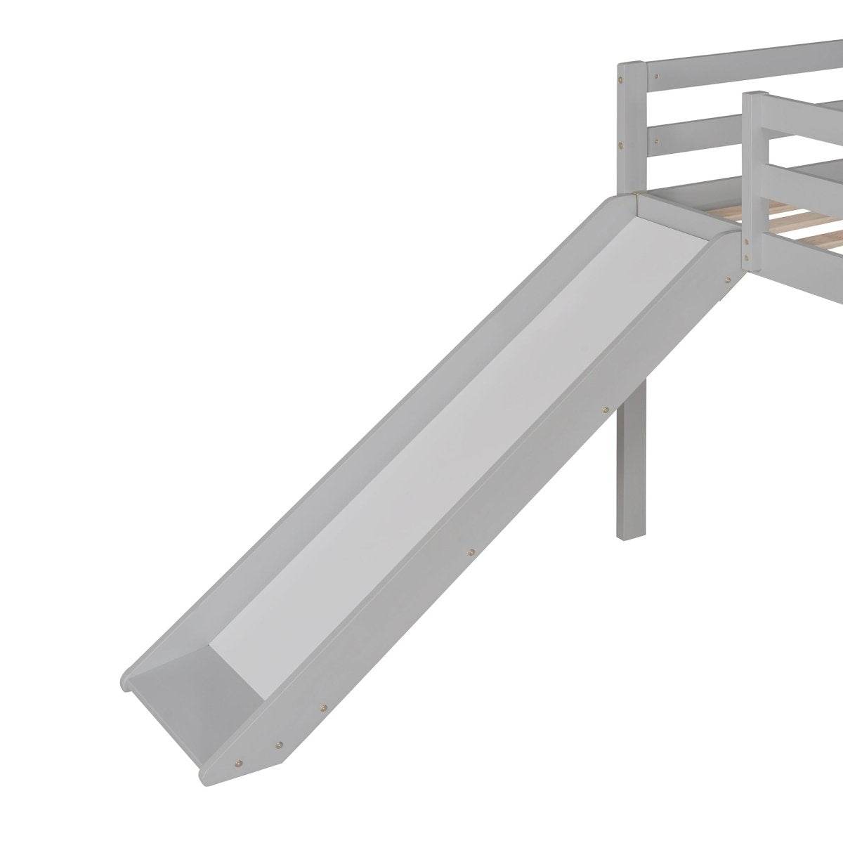 Solid Wood Twin Loft Bed With Ladder and Guardrails - Sleep Galleria