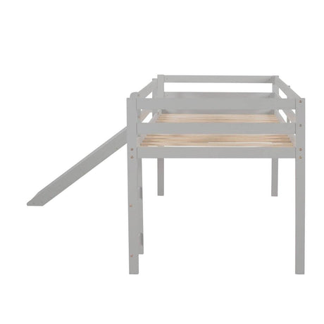 Solid Wood Twin Loft Bed With Ladder and Guardrails - Sleep Galleria