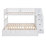 Solid Wood Twin Over Twin Full Bunk Bed With Trundle - Sleep Galleria