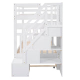 Solid Wood Twin Over Twin Full Bunk Bed With Trundle - Sleep Galleria