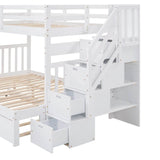 Solid Wood Twin Over Twin Full Bunk Bed With Trundle - Sleep Galleria