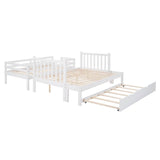 Solid Wood Twin Over Twin Full Bunk Bed With Trundle - Sleep Galleria