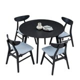 Space-Saving Solid Wood Round Dining Table And Chairs Set - Omega Lifestyles