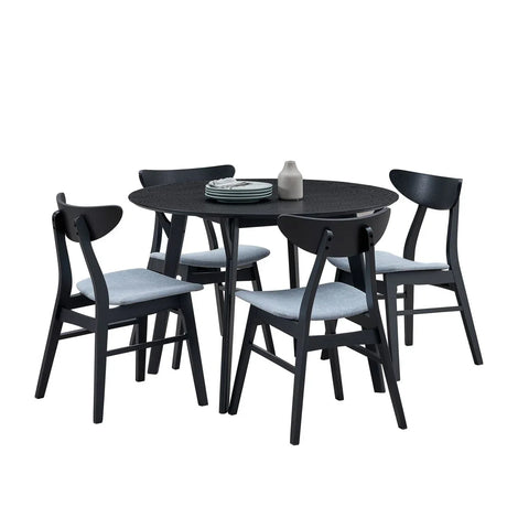 Space-Saving Solid Wood Round Dining Table And Chairs Set - Omega Lifestyles