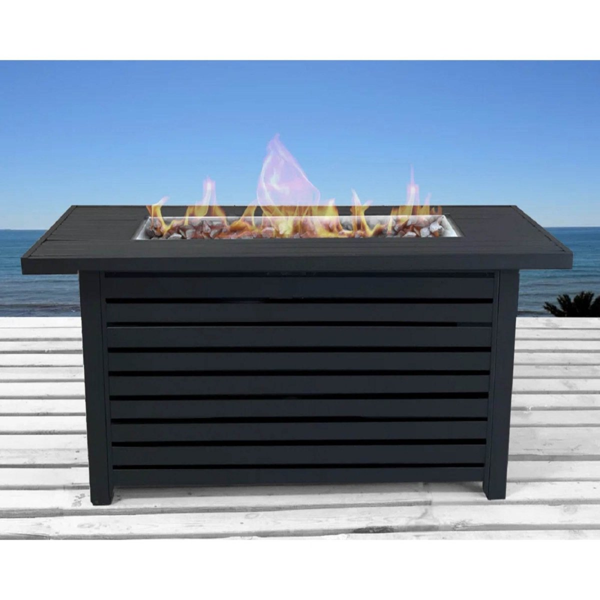 Steel Propane Natural Gas Outdoor Fire Pit Table - Omega Lifestyles