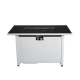 Steel Rectangular 43-Inch Outdoor Propane Fire Pit Table - Omega Lifestyles