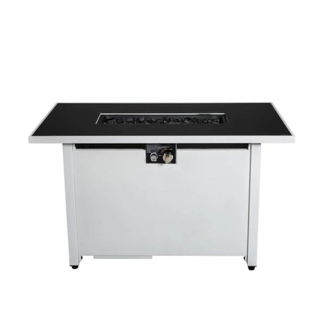 Steel Rectangular 43-Inch Outdoor Propane Fire Pit Table - Omega Lifestyles