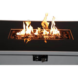Steel Rectangular 43-Inch Outdoor Propane Fire Pit Table - Omega Lifestyles