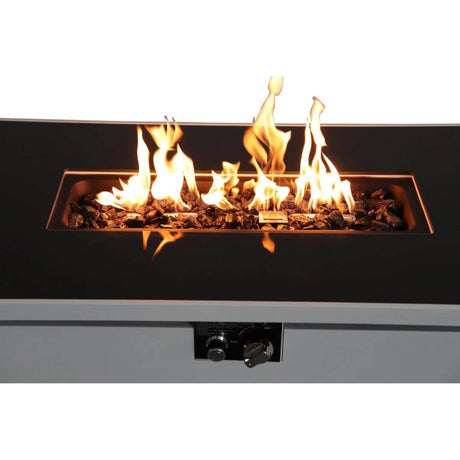 Steel Rectangular 43-Inch Outdoor Propane Fire Pit Table - Omega Lifestyles