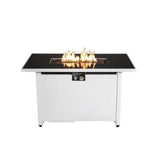 Steel Rectangular 43-Inch Outdoor Propane Fire Pit Table - Omega Lifestyles