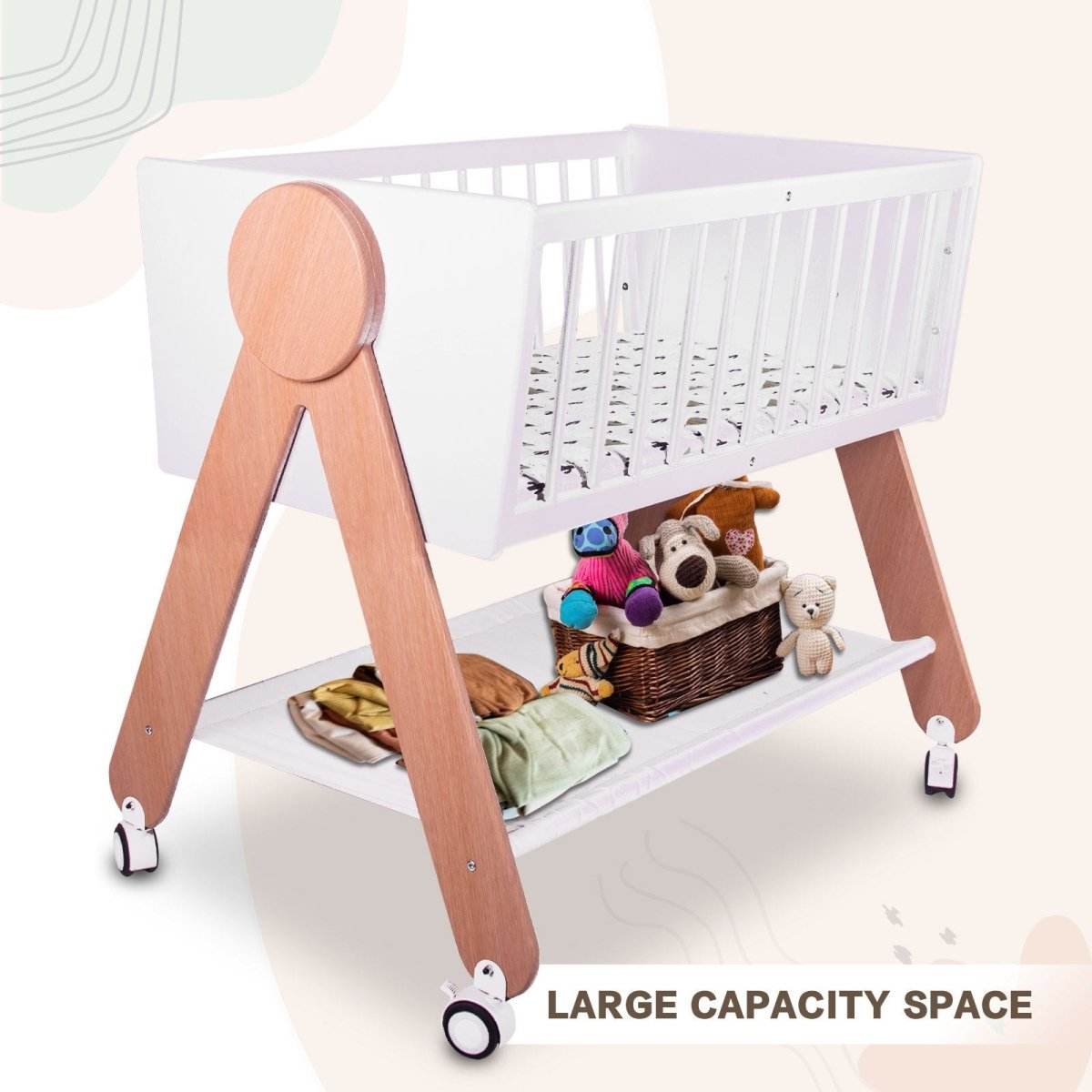 Stylish Wooden Bedside Bassinet Sleeper With Mosquito Net - Omega Lifestyles