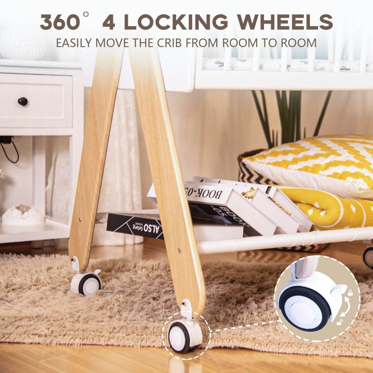 Stylish Wooden Bedside Bassinet Sleeper With Mosquito Net - Omega Lifestyles