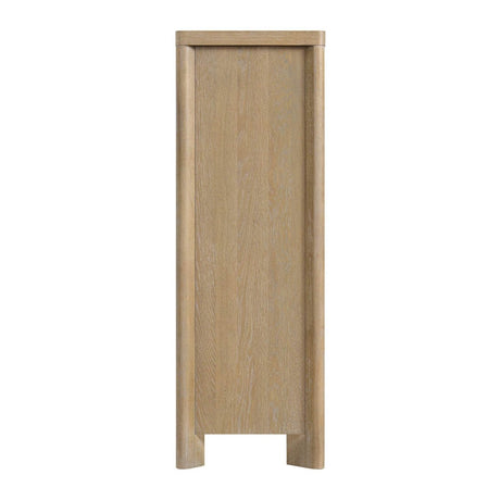 Tan Solid Wood 6 - Drawer Chest Storage Dresser - Driftwood - Omega Lifestyles