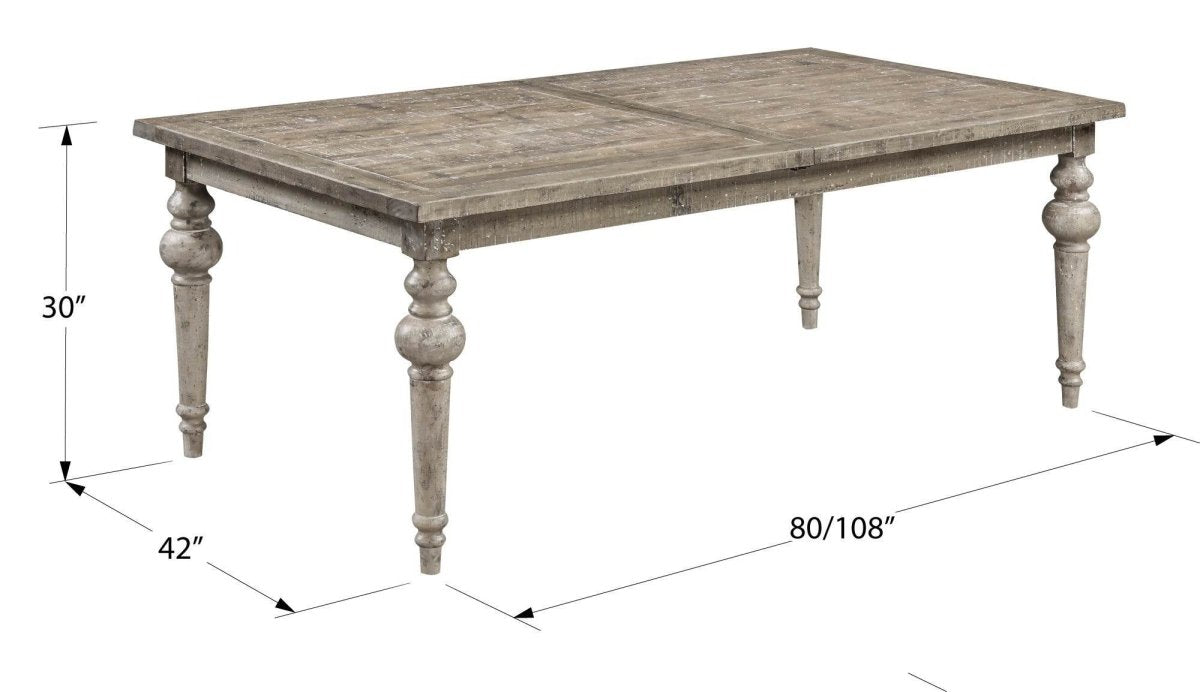 Taupe Engineered Wood Butterfly Leaf Dining Table - Driftwood - Omega Lifestyles