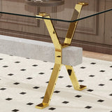 Tempered Glass Dining Table With Eight PU Chairs Set - Omega Lifestyles