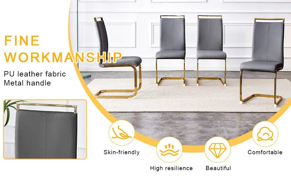 Tempered Glass Dining Table With Eight PU Chairs Set - Omega Lifestyles