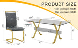 Tempered Glass Dining Table With Eight PU Chairs Set - Omega Lifestyles