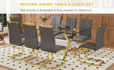 Tempered Glass Dining Table With Eight PU Chairs Set - Omega Lifestyles