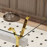 Tempered Glass Dining Table With Eight PU Chairs Set - Omega Lifestyles