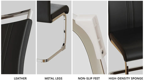 Tempered Glass Dining Table With Four PU Chairs Set - Omega Lifestyles