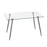 Tempered Glass Dining Table With Four PU Chairs Set - Omega Lifestyles