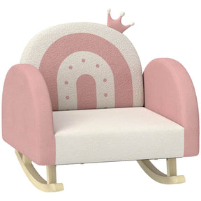 Toddler Velvet Pink Princess Crown Rocking Chair - Omega Lifestyles
