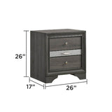 Traditional Gray Wood 5-Piece Bedroom Furniture Set - Omega Lifestyles