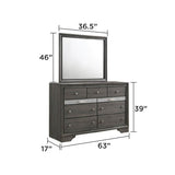 Traditional Gray Wood 5-Piece Bedroom Furniture Set - Omega Lifestyles