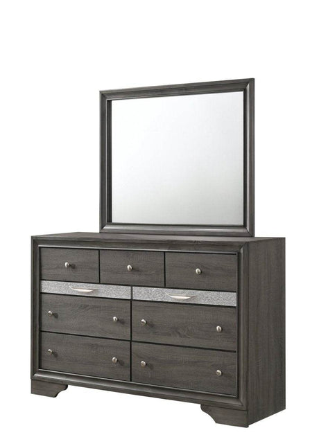 Traditional Gray Wood 5-Piece Bedroom Furniture Set - Omega Lifestyles