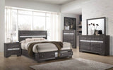 Traditional Gray Wood 5-Piece Bedroom Furniture Set - Omega Lifestyles