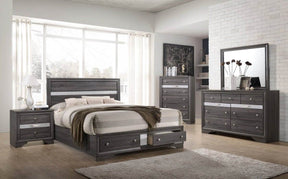 Traditional Gray Wood 5-Piece Bedroom Furniture Set - Omega Lifestyles