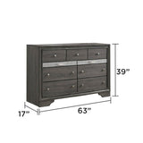 Traditional Gray Wood 5-Piece Bedroom Furniture Set - Omega Lifestyles