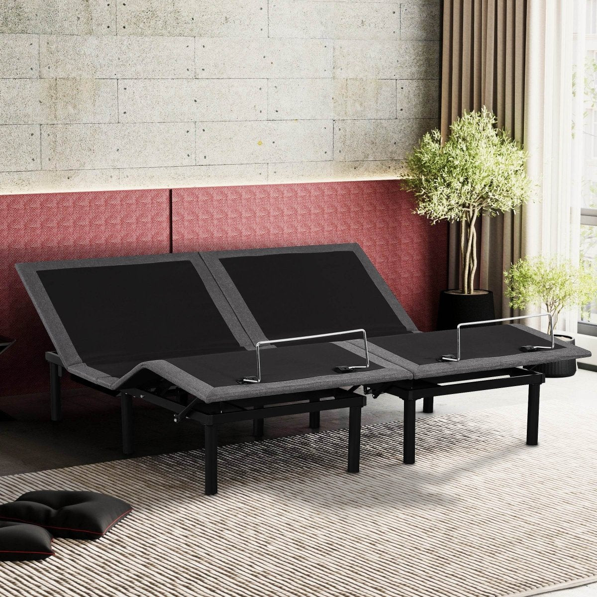 Traditional Split King Adjustable Bed Base With Wired Remote - Sleep Galleria