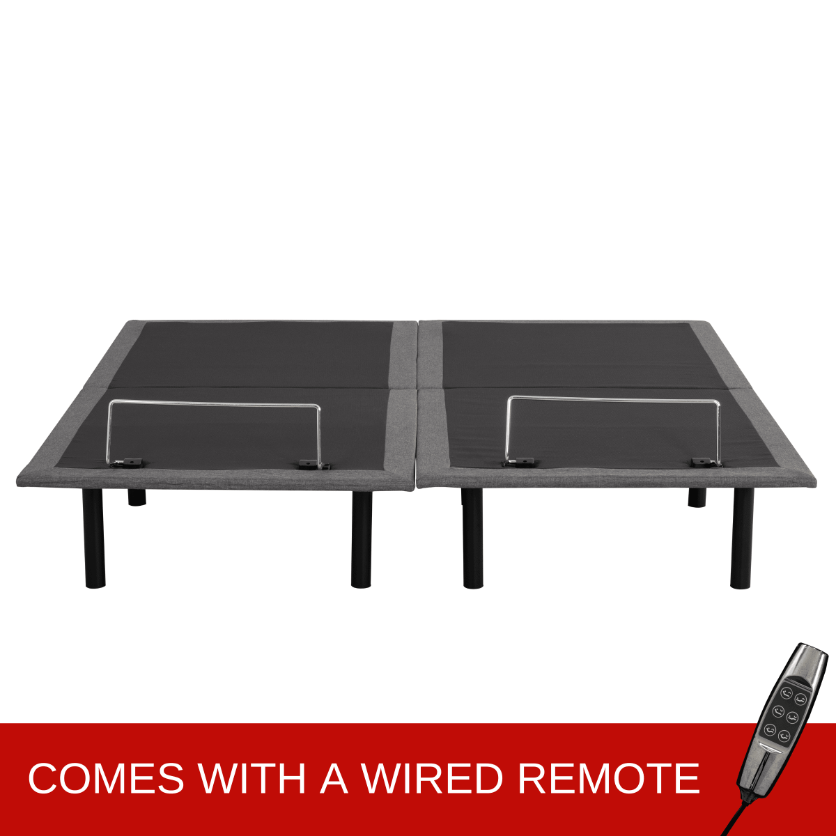 Traditional Split King Adjustable Bed Base With Wired Remote - Sleep Galleria