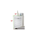 Traditional White Wood 5-Piece Bedroom Furniture Set - Omega Lifestyles