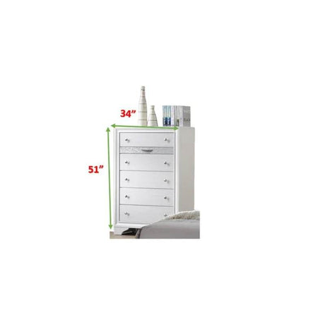 Traditional White Wood 5-Piece Bedroom Furniture Set - Omega Lifestyles