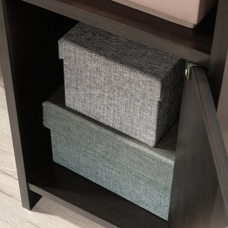 Transitional Brown Engineered Wood Computer Desk With Shelves - Omega Lifestyles