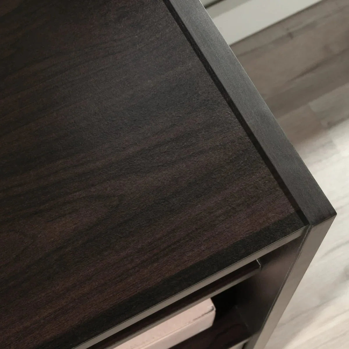 Transitional Brown Engineered Wood Computer Desk With Shelves - Omega Lifestyles