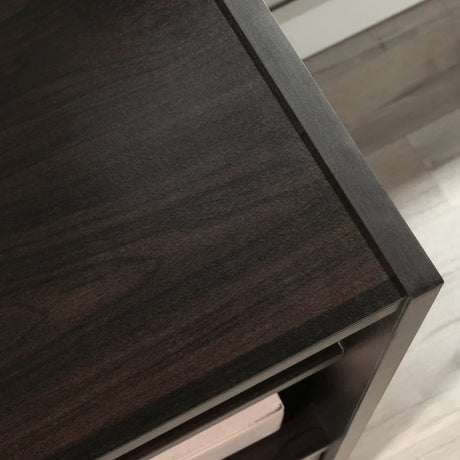 Transitional Brown Engineered Wood Computer Desk With Shelves - Omega Lifestyles