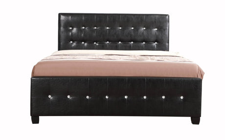 Transitional Full PU Foam Black Bed Frame - Driftwood - Omega Lifestyles