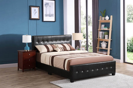 Transitional Full PU Foam Black Bed Frame - Driftwood - Omega Lifestyles