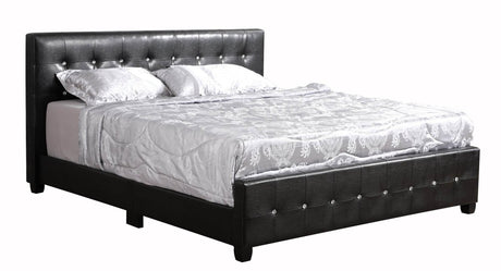 Transitional Full PU Foam Black Bed Frame - Driftwood - Omega Lifestyles