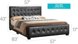 Transitional Full PU Foam Black Bed Frame - Driftwood - Omega Lifestyles
