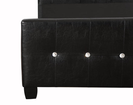 Transitional Full PU Foam Black Bed Frame - Driftwood - Omega Lifestyles