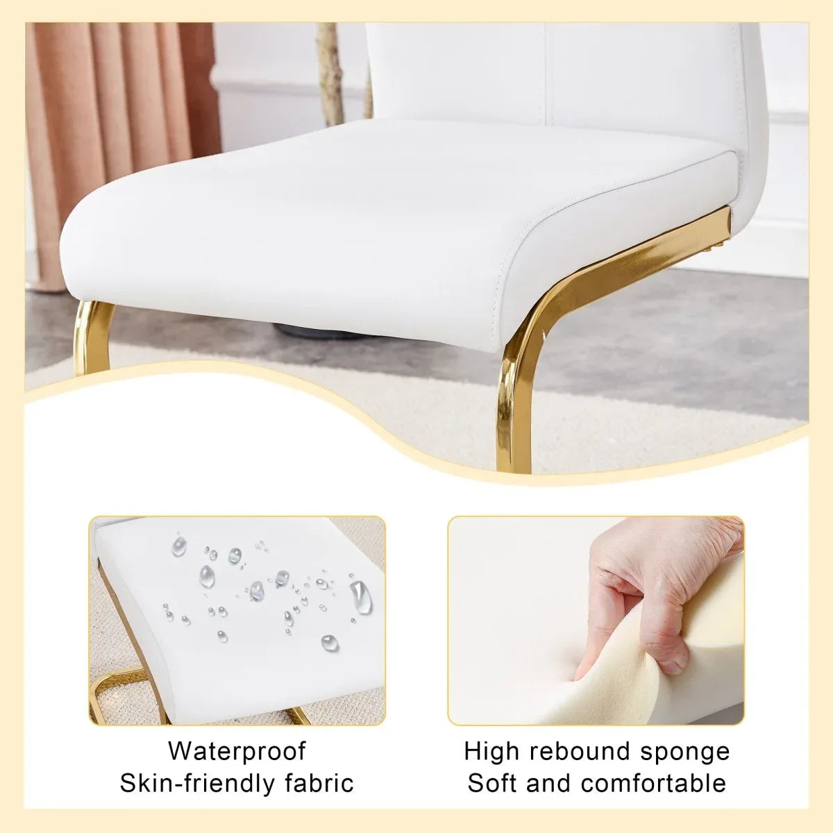 Transparent Tempered Glass Dining Table With 8 White PU Chairs - Omega Lifestyles