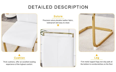 Transparent Tempered Glass Dining Table With 8 White PU Chairs - Omega Lifestyles