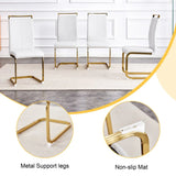 Transparent Tempered Glass Dining Table With 8 White PU Chairs - Omega Lifestyles