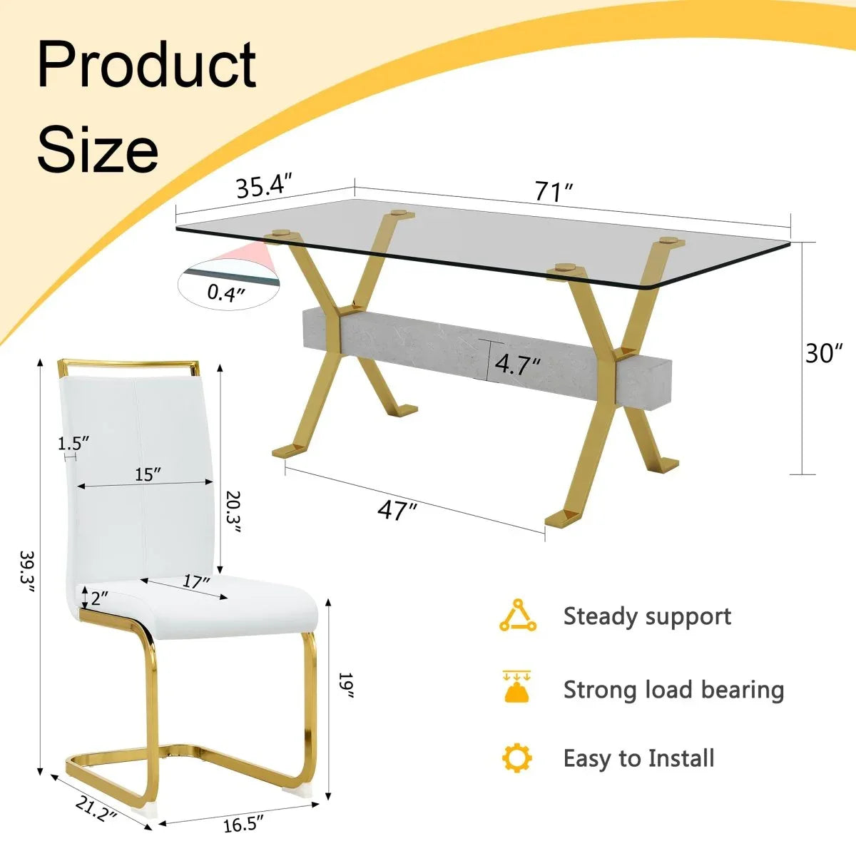 Transparent Tempered Glass Dining Table With 8 White PU Chairs - Omega Lifestyles